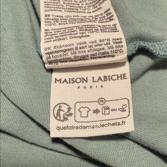 Maison Labiche Short Sleeve Tee - Light Green Poiteau 100% organic cotton XS - Picture 5 of 7